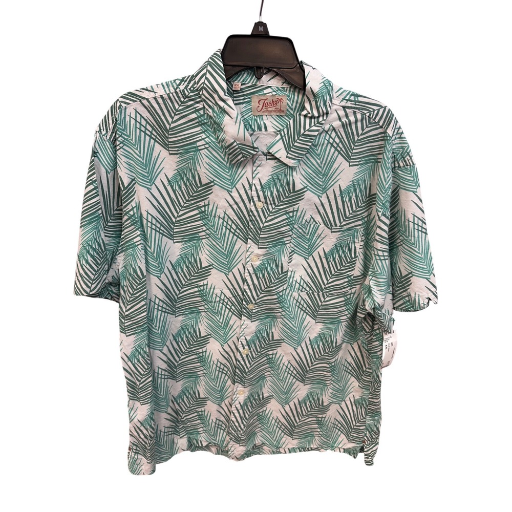 Jachs NY Palm Leaf Print Button Up Shirt Short Sleeve‎ Casual XXL